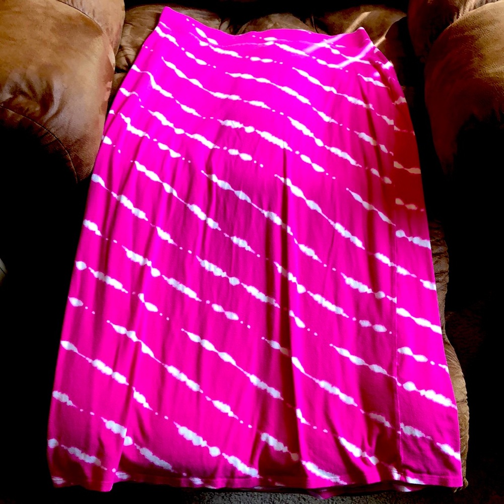 Sonoma Pink & White Patterned Long Skirt